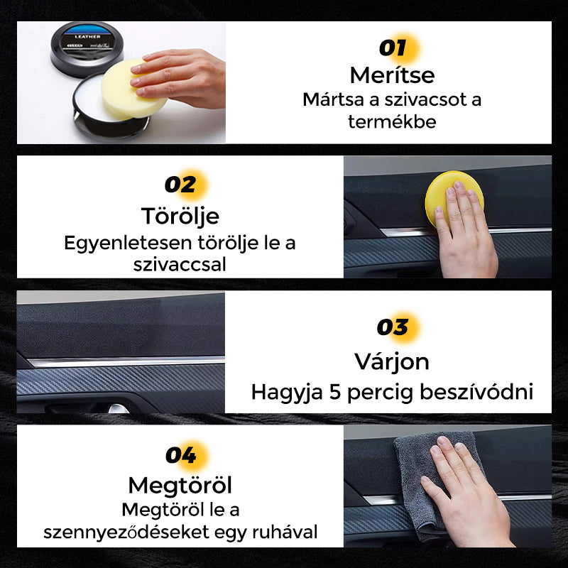 🔥 🚙 Tisztító és ápoló paszta - Bőr Ápoló Tisztító