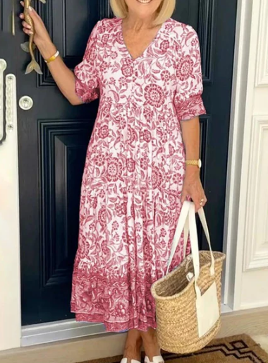 💖 UTOLSÓ NAPI PROMÓCIÓ - 50% KEDVEZMÉNY 💖V-nyakú hangulatos bohém legújabb stílusú ruha👗