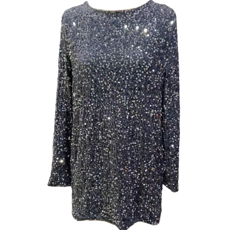 đDance All Night Sequin Vissza Tie Up Bow Loose Mini Cutee ruhađ