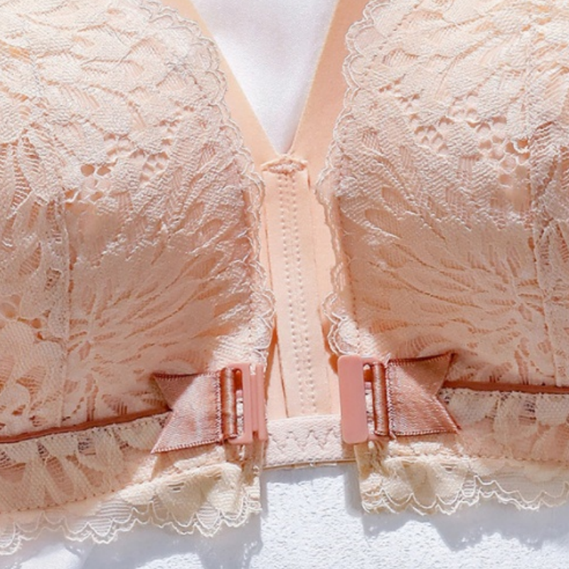Női elülső csatos csipke melltartó emeléssel és anti-sagging designnal