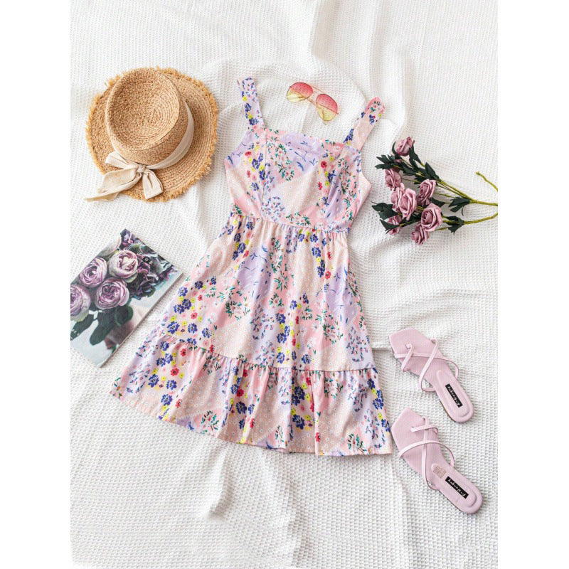 🌸 A romantika virágzik! Virágmintás ujjatlan miniszoknya a nyári eleganciáért 👗
