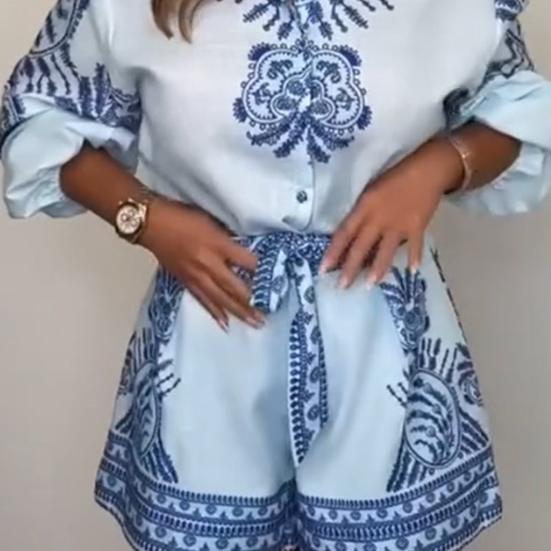 đUTOLSĂ NAPI PROMĂCIĂ - 50% KEDVEZMĂNYđMintĂĄs nyakkendĆs derĂ©k gombos kĂ©trĂ©szes rövidnadrĂĄg szett