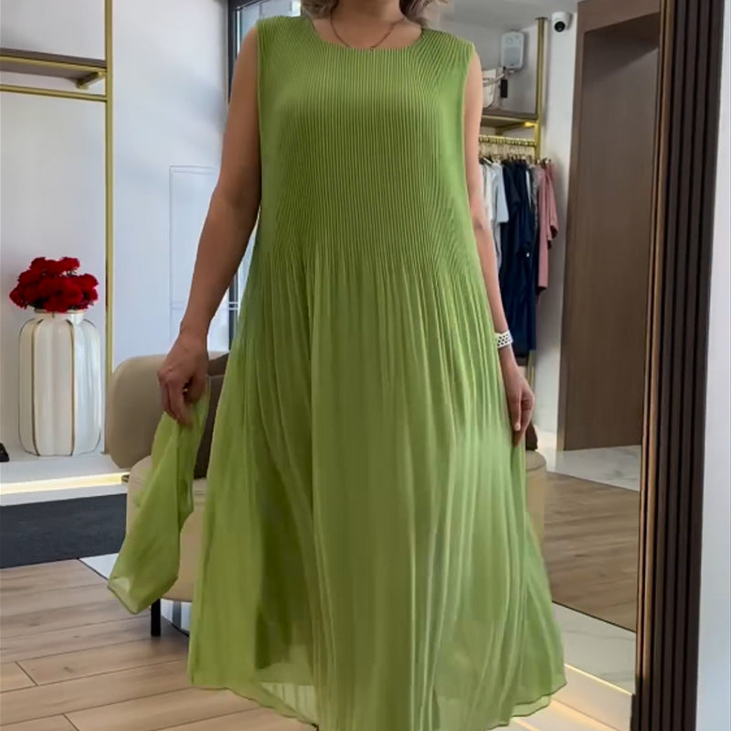 đUTOLSĂ NAPI PROMĂCIĂ - 50% KEDVEZMĂNYđNĆi divat sifon ujjatlan plisszĂrozott ruha