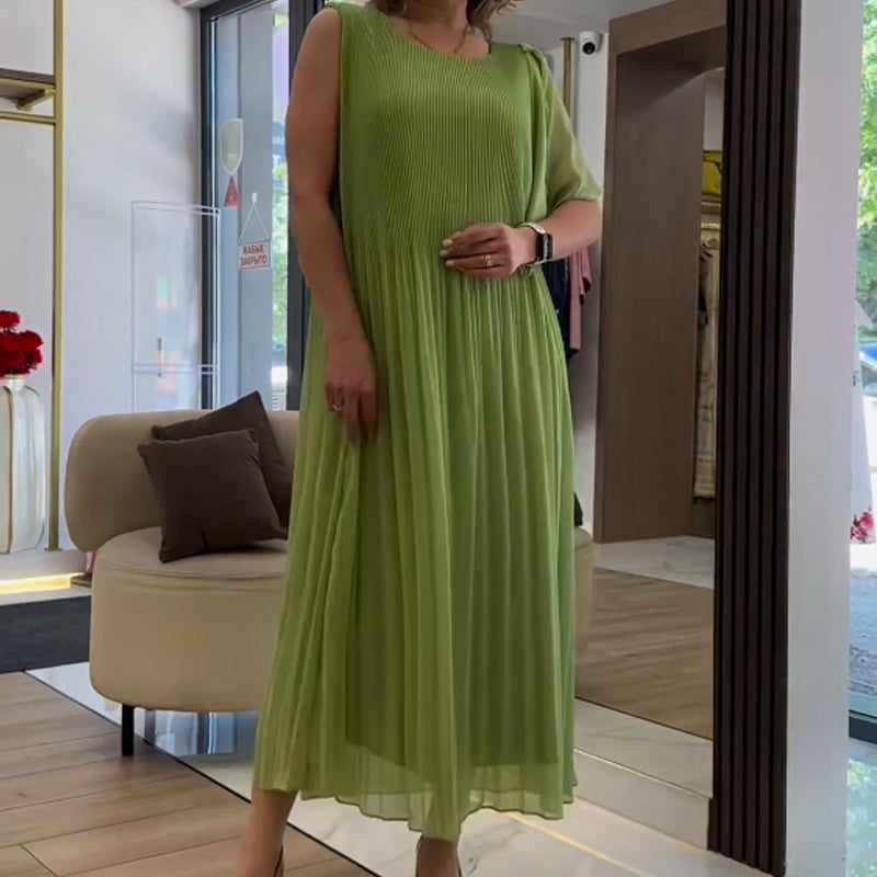 đUTOLSĂ NAPI PROMĂCIĂ - 50% KEDVEZMĂNYđNĆi divat sifon ujjatlan plisszĂrozott ruha