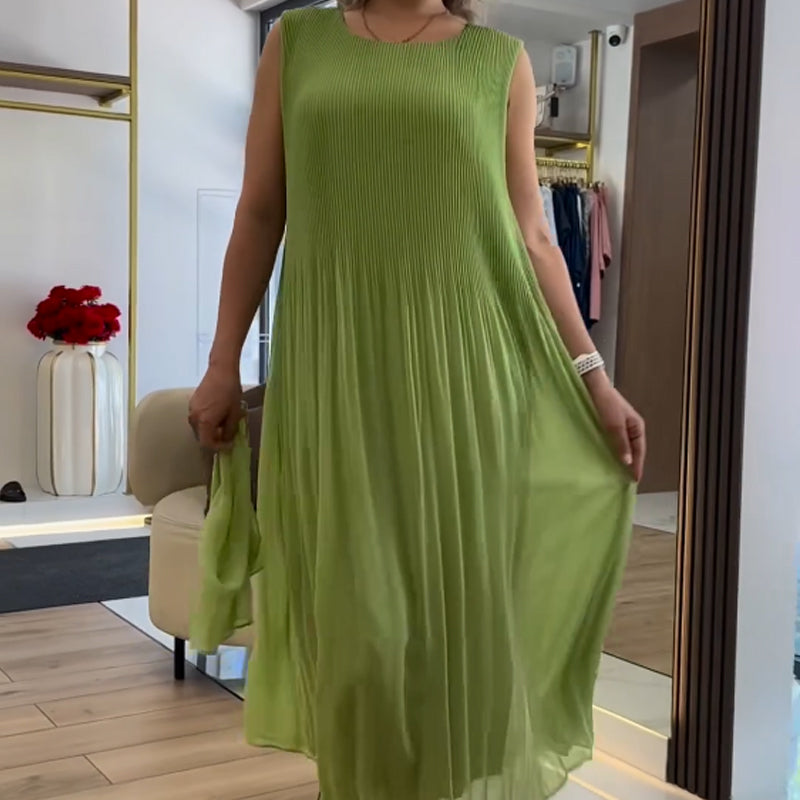 đUTOLSĂ NAPI PROMĂCIĂ - 50% KEDVEZMĂNYđNĆi divat sifon ujjatlan plisszĂrozott ruha