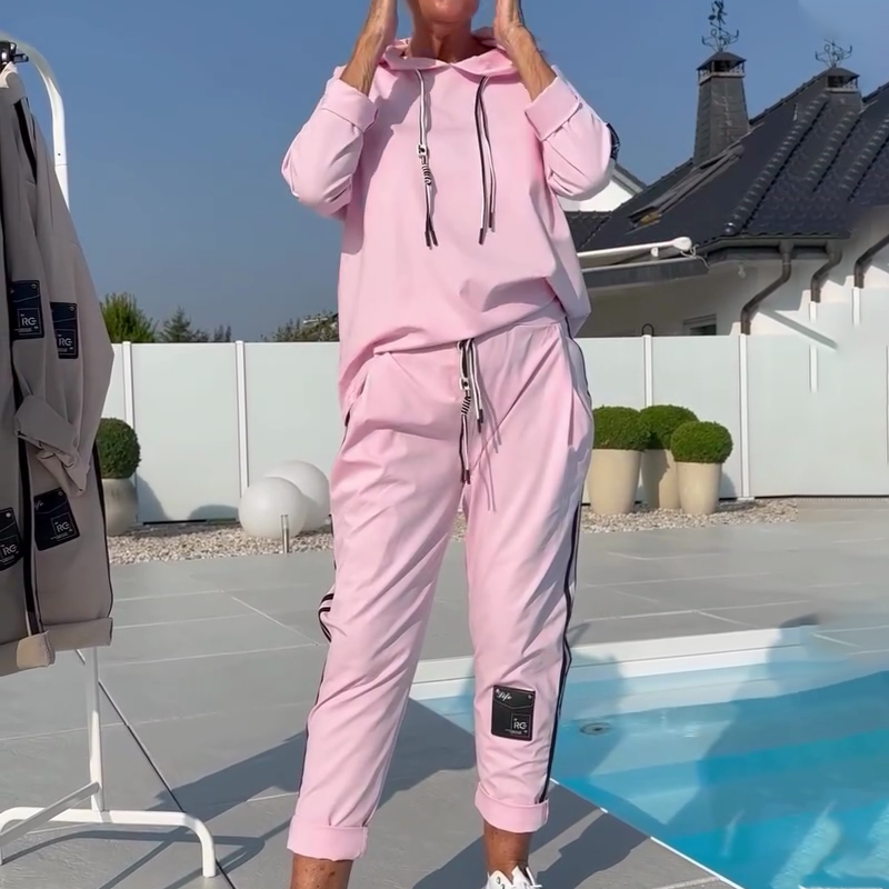 💖 UTOLSÓ NAPI PROMÓCIÓ - 50% KEDVEZMÉNY 💖Női kapucnis pulóver és jogging nadrág 2 darabos alkalmi szett