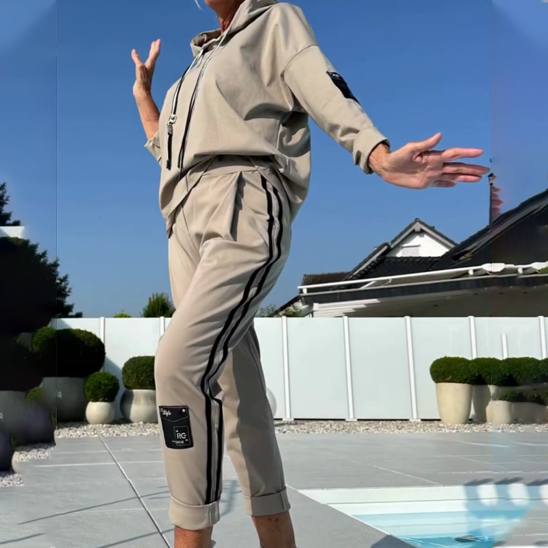 💖 UTOLSÓ NAPI PROMÓCIÓ - 50% KEDVEZMÉNY 💖Női kapucnis pulóver és jogging nadrág 2 darabos alkalmi szett