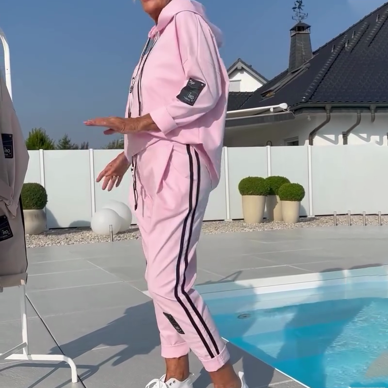 💖 UTOLSÓ NAPI PROMÓCIÓ - 50% KEDVEZMÉNY 💖Női kapucnis pulóver és jogging nadrág 2 darabos alkalmi szett