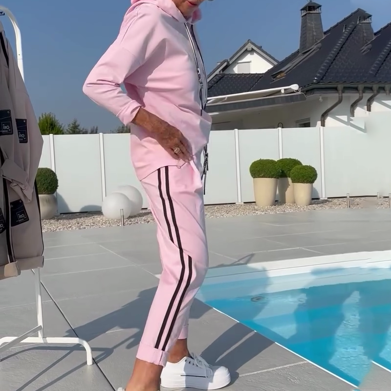 💖 UTOLSÓ NAPI PROMÓCIÓ - 50% KEDVEZMÉNY 💖Női kapucnis pulóver és jogging nadrág 2 darabos alkalmi szett