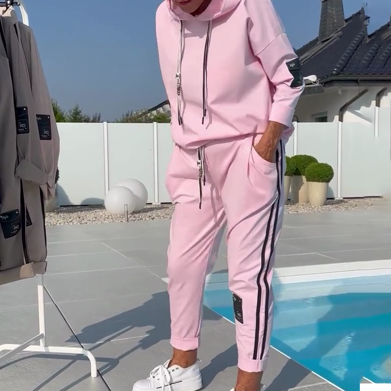 💖 UTOLSÓ NAPI PROMÓCIÓ - 50% KEDVEZMÉNY 💖Női kapucnis pulóver és jogging nadrág 2 darabos alkalmi szett