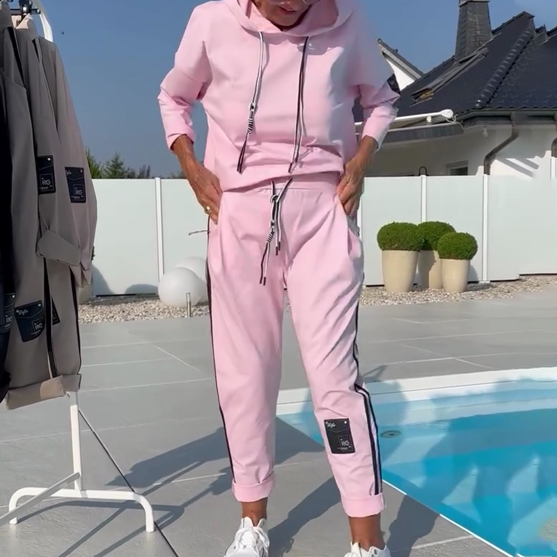 💖 UTOLSÓ NAPI PROMÓCIÓ - 50% KEDVEZMÉNY 💖Női kapucnis pulóver és jogging nadrág 2 darabos alkalmi szett