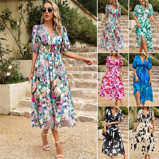 🔥V-nyakú kényelmes boho ruha