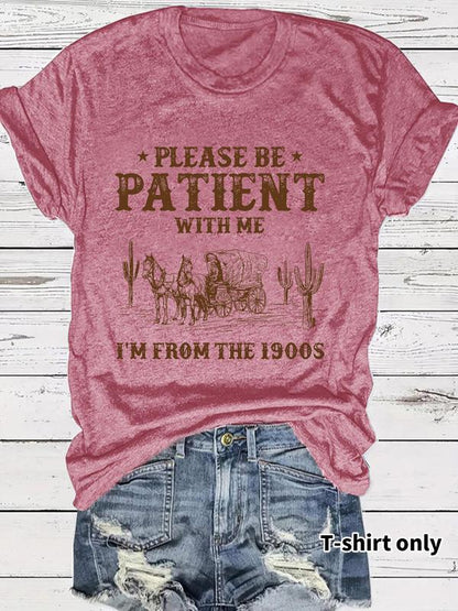 💖 UTOLSÓ NAPI PROMÓCIÓ - 50% KEDVEZMÉNY 💖 Női Vintage Letter Print kerek nyakú Tee