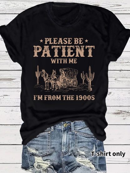 💖 UTOLSÓ NAPI PROMÓCIÓ - 50% KEDVEZMÉNY 💖 Női Vintage Letter Print kerek nyakú Tee