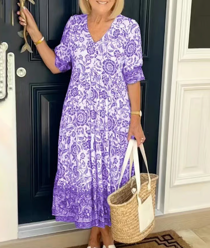 💖 UTOLSÓ NAPI PROMÓCIÓ - 50% KEDVEZMÉNY 💖V-nyakú hangulatos bohém legújabb stílusú ruha👗
