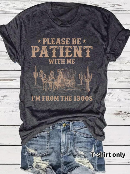 💖 UTOLSÓ NAPI PROMÓCIÓ - 50% KEDVEZMÉNY 💖 Női Vintage Letter Print kerek nyakú Tee