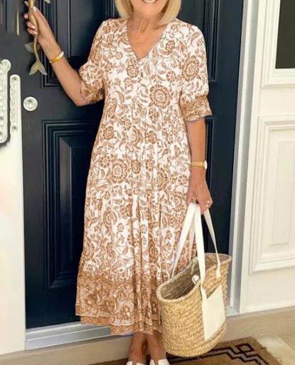 💖 UTOLSÓ NAPI PROMÓCIÓ - 50% KEDVEZMÉNY 💖V-nyakú hangulatos bohém legújabb stílusú ruha👗