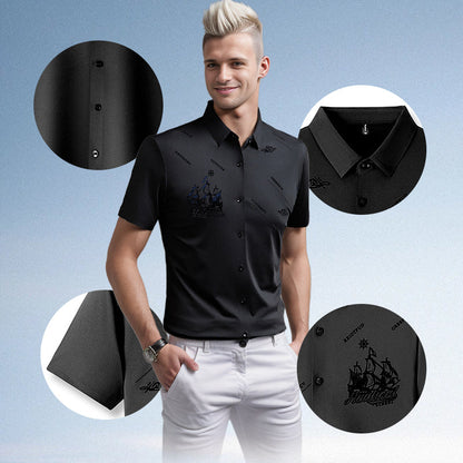 🔥Hot Sale 60% Off🔥Men's Business rövid ujjú gomb lefelé ing