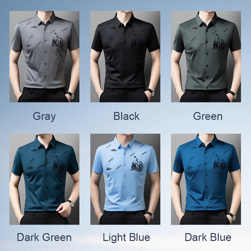 🔥Hot Sale 60% Off🔥Men's Business rövid ujjú gomb lefelé ing