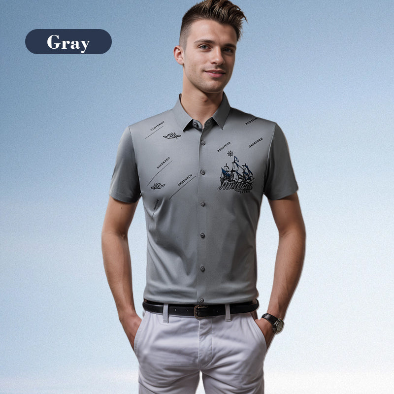 🔥Hot Sale 60% Off🔥Men's Business rövid ujjú gomb lefelé ing