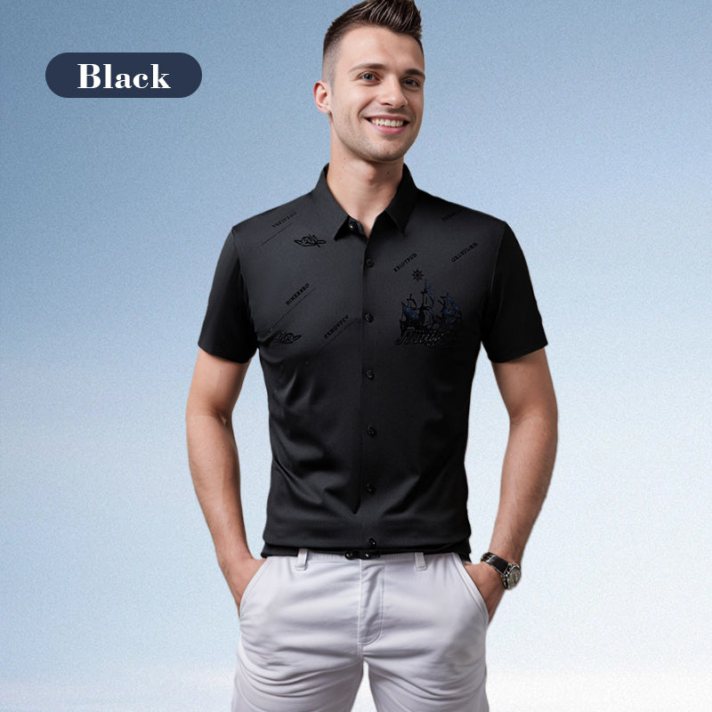 🔥Hot Sale 60% Off🔥Men's Business rövid ujjú gomb lefelé ing