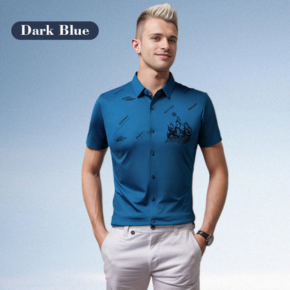 🔥Hot Sale 60% Off🔥Men's Business rövid ujjú gomb lefelé ing