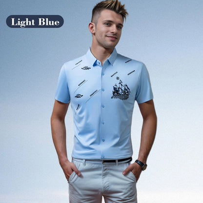 🔥Hot Sale 60% Off🔥Men's Business rövid ujjú gomb lefelé ing