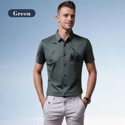 🔥Hot Sale 60% Off🔥Men's Business rövid ujjú gomb lefelé ing