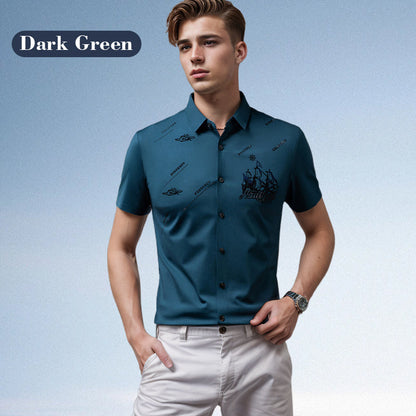 🔥Hot Sale 60% Off🔥Men's Business rövid ujjú gomb lefelé ing
