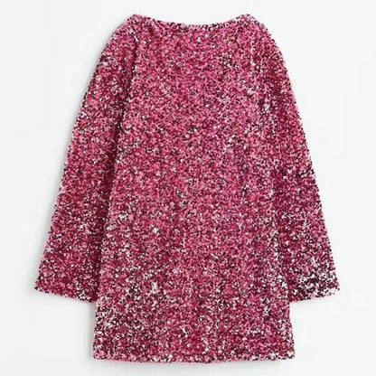 🎀Dance All Night Sequin Vissza Tie Up Bow Loose Mini Cutee ruha🎀