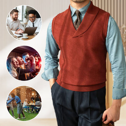 ✨ Férfi elegáns kötött mellény ✨ Slim fit mellény