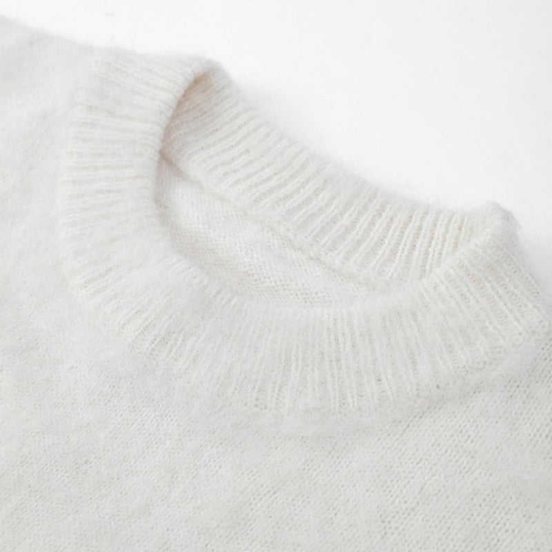 Női Crewneck egyszínű egyszínű hosszú ujjú pulóver
