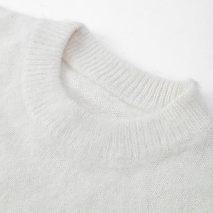 Női Crewneck egyszínű egyszínű hosszú ujjú pulóver