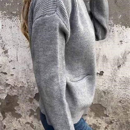 【S-4XL】🎀 NŐI KÉNYELMES KÖTÖTT KABÁT CIPZÁRRAL