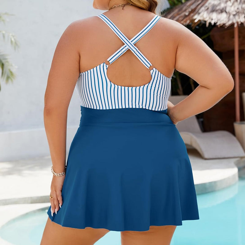 Női Plus Size Halter nyakú egyrészes fürdőruha