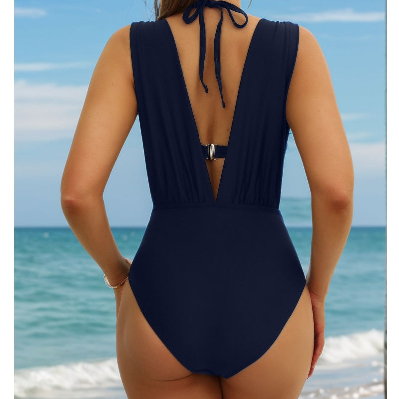 🏖️ Női nyakkendő egyszínű fürdőruha 2 részes készlet