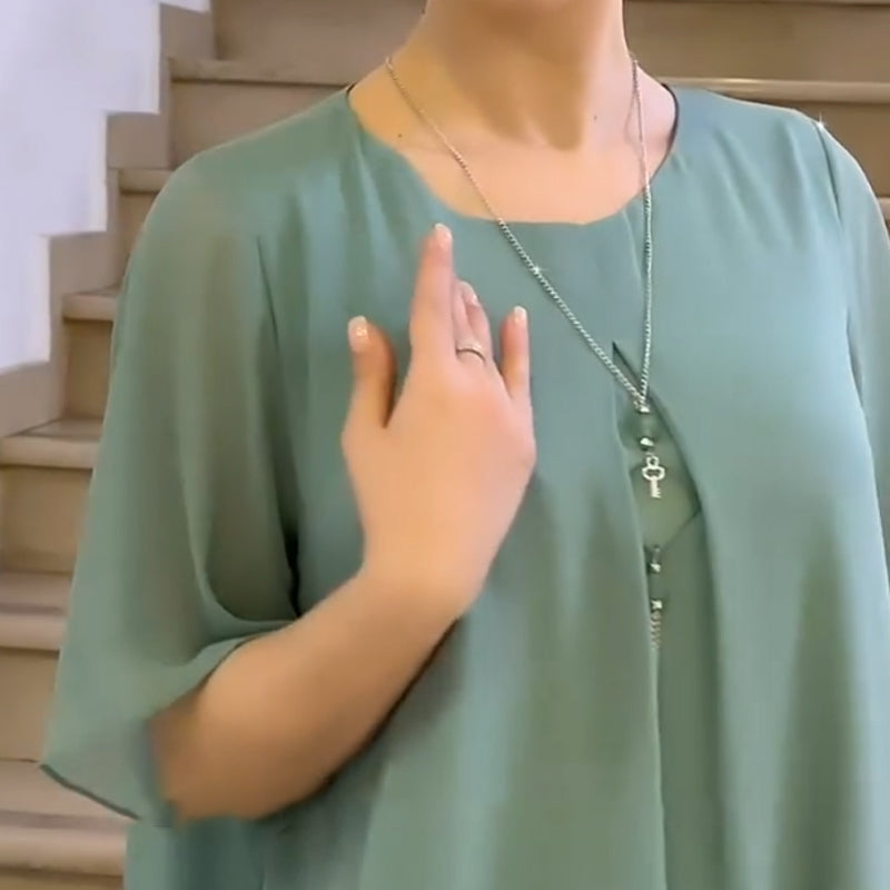 【S-4XL】🎀Női egyszínű alkalmi női plusz méret plusz méret ruha