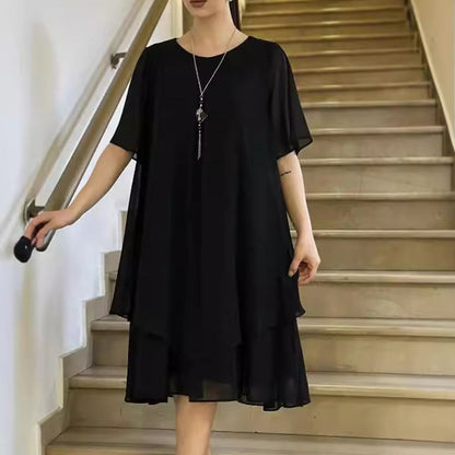 【S-4XL】🎀Női egyszínű alkalmi női plusz méret plusz méret ruha