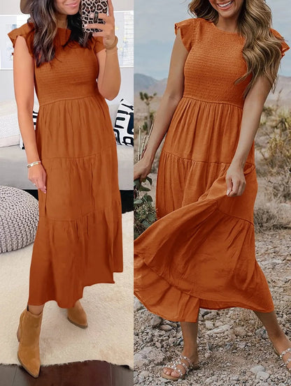 💖 UTOLSÓ NAPI PROMÓCIÓ - 50% KEDVEZMÉNY 💖Női nyári alkalmi flutter rövid Midi ruha