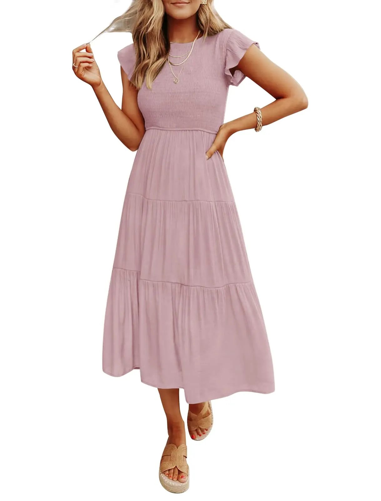 💖 UTOLSÓ NAPI PROMÓCIÓ - 50% KEDVEZMÉNY 💖Női nyári alkalmi flutter rövid Midi ruha