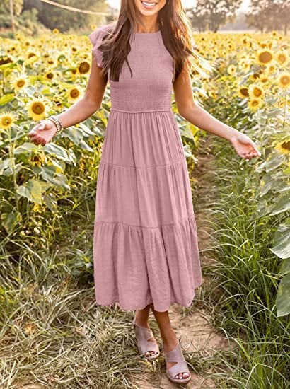 💖 UTOLSÓ NAPI PROMÓCIÓ - 50% KEDVEZMÉNY 💖Női nyári alkalmi flutter rövid Midi ruha