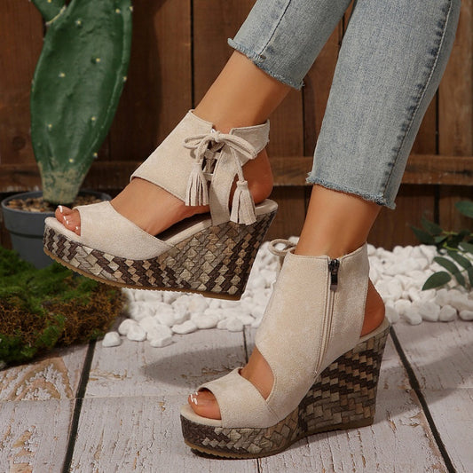 【EU 35-43】👡Tassel nyitott orrú női platform szandálok