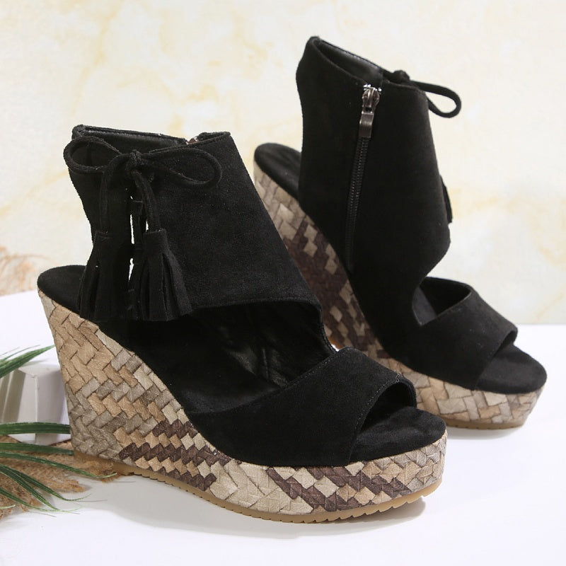 【EU 35-43】👡Tassel nyitott orrú női platform szandálok