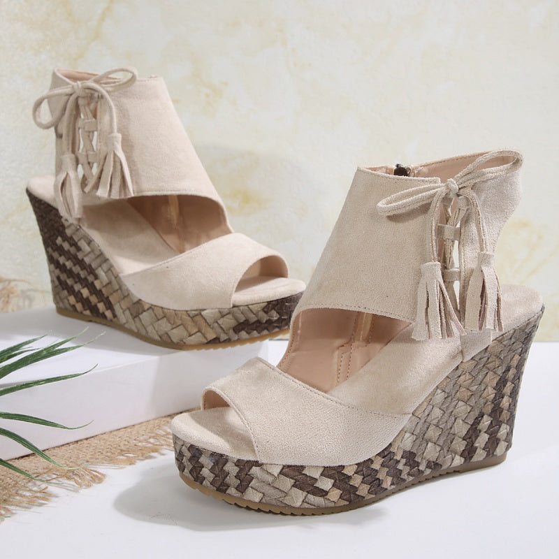 【EU 35-43】👡Tassel nyitott orrú női platform szandálok