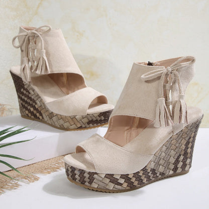 【EU 35-43】👡Tassel nyitott orrú női platform szandálok