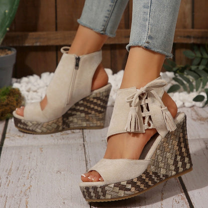 【EU 35-43】👡Tassel nyitott orrú női platform szandálok
