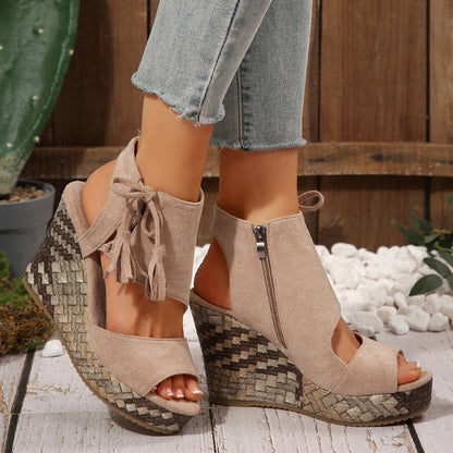 【EU 35-43】👡Tassel nyitott orrú női platform szandálok