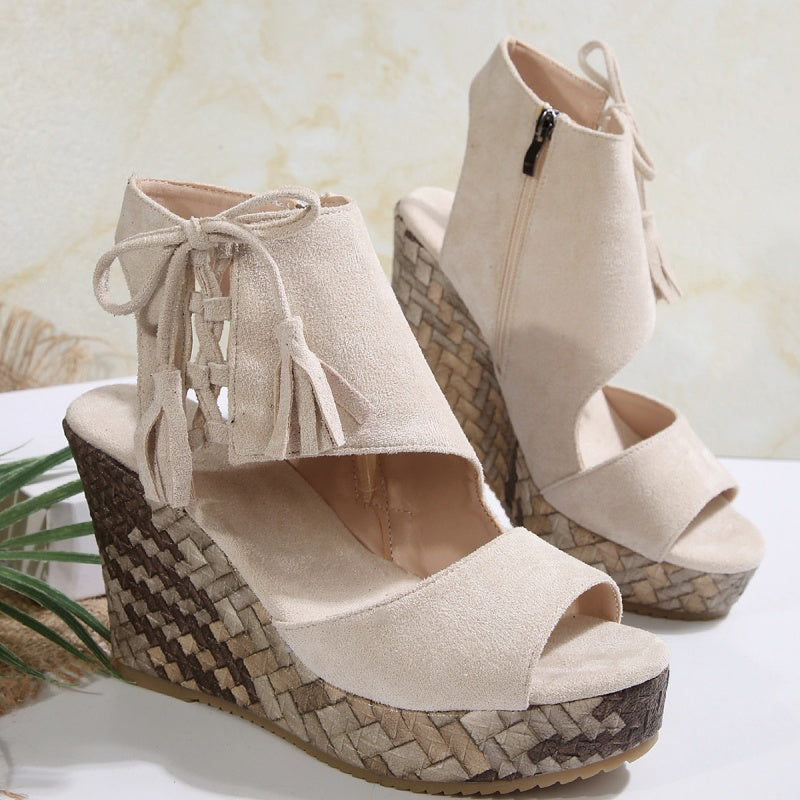 【EU 35-43】👡Tassel nyitott orrú női platform szandálok