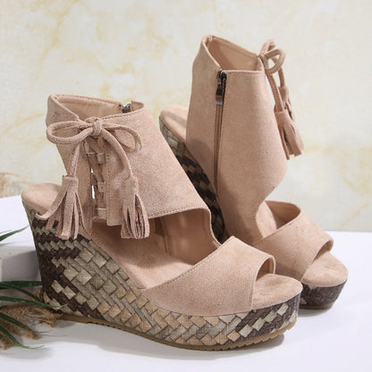 【EU 35-43】👡Tassel nyitott orrú női platform szandálok