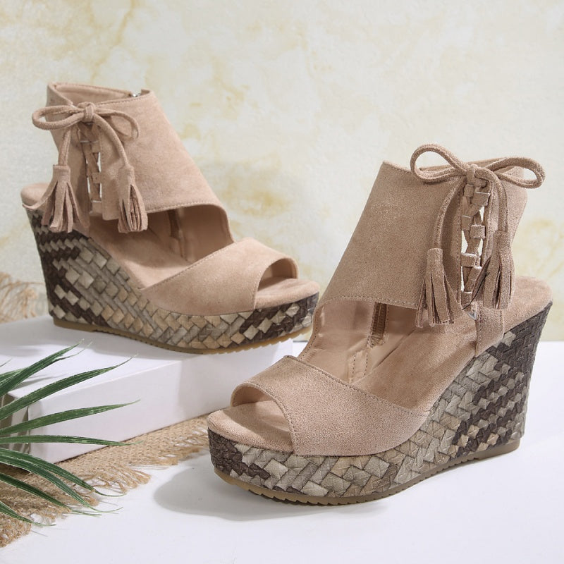 【EU 35-43】👡Tassel nyitott orrú női platform szandálok